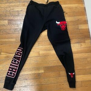 NBA Black and Red Chicago Bulls Joggers